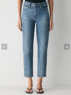 Denim Forum Geena Hi-Rise Straight Ankle Jean